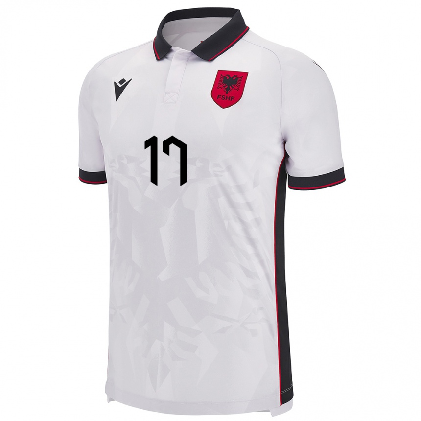 Niño Fútbol Camiseta Albania Elion Jashari #17 Blanco 2ª Equipación 24-26