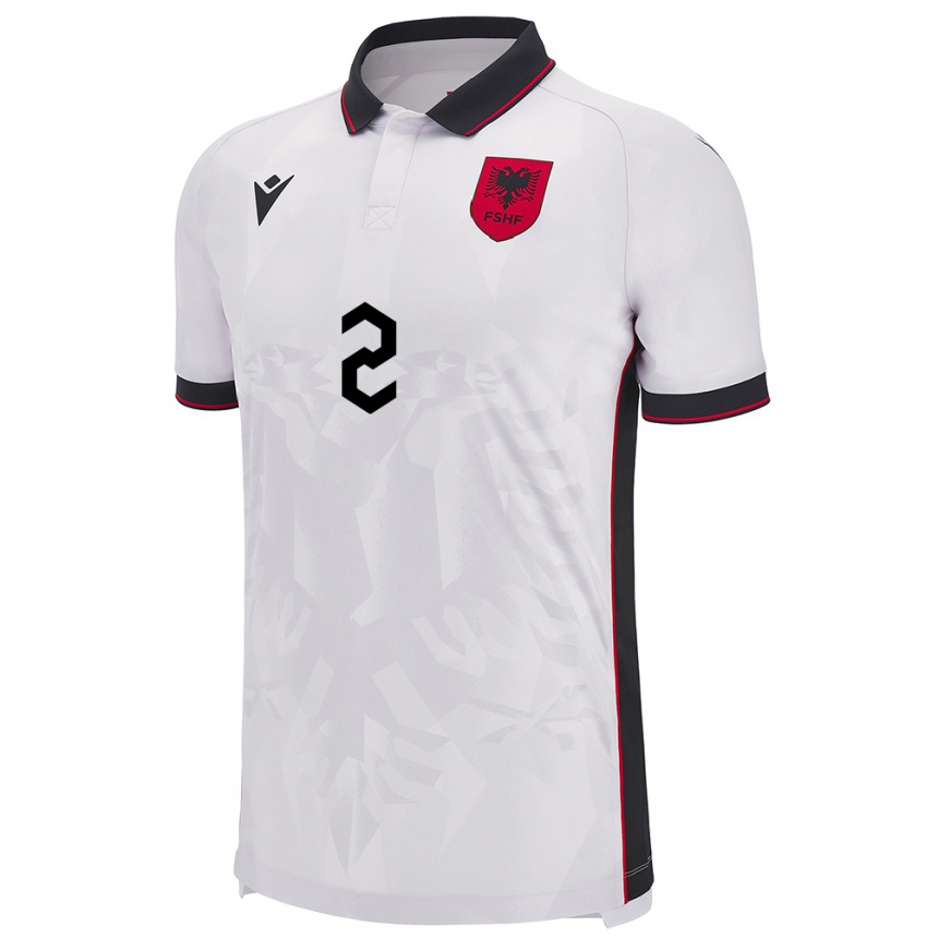 Niño Fútbol Camiseta Albania Iván Balliu #2 Blanco 2ª Equipación 24-26