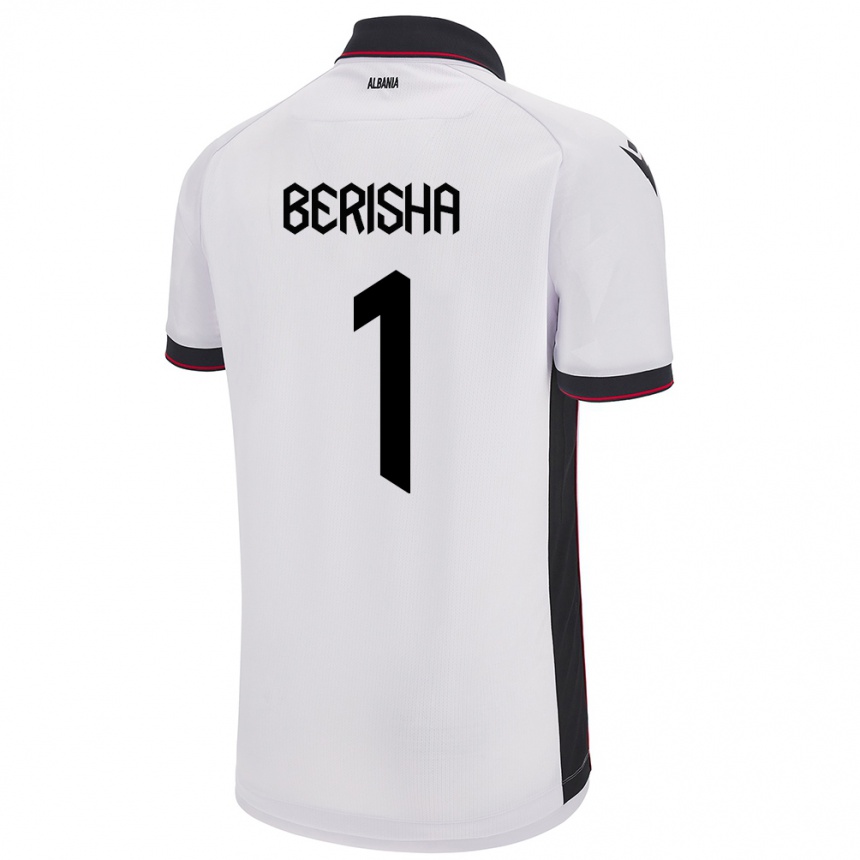 Niño Fútbol Camiseta Albania Etrit Berisha #1 Blanco 2ª Equipación 24-26