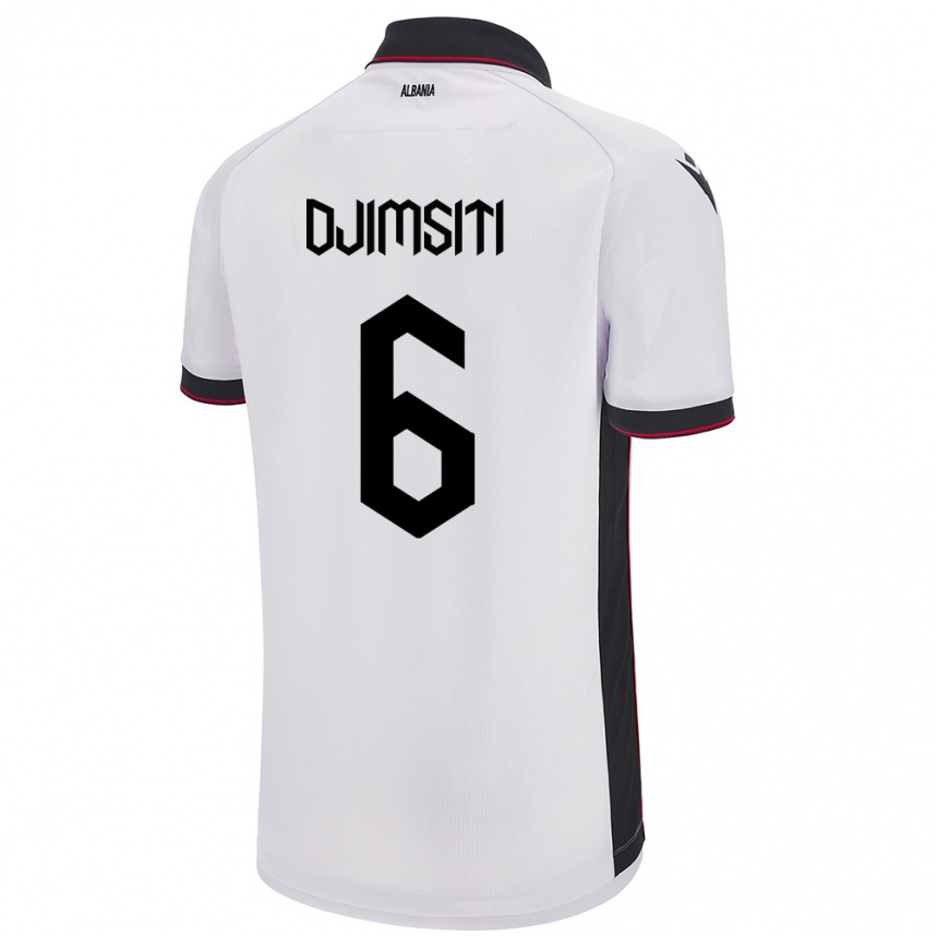 Niño Fútbol Camiseta Albania Berat Djimsiti #6 Blanco 2ª Equipación 24-26