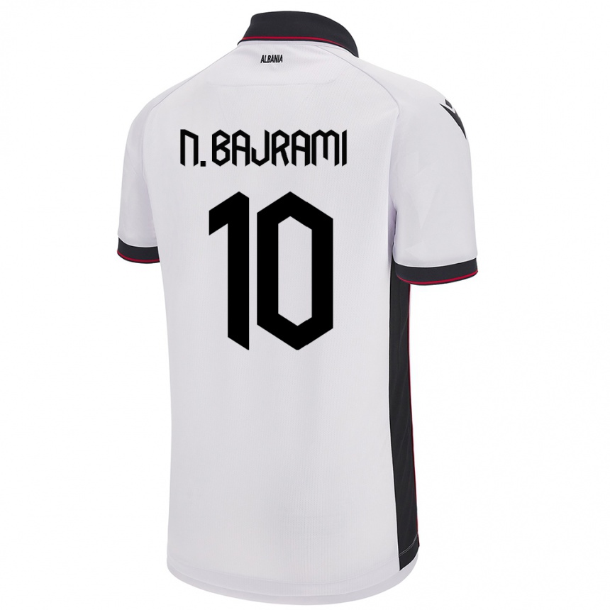 Niño Fútbol Camiseta Albania Nedim Bajrami #10 Blanco 2ª Equipación 24-26