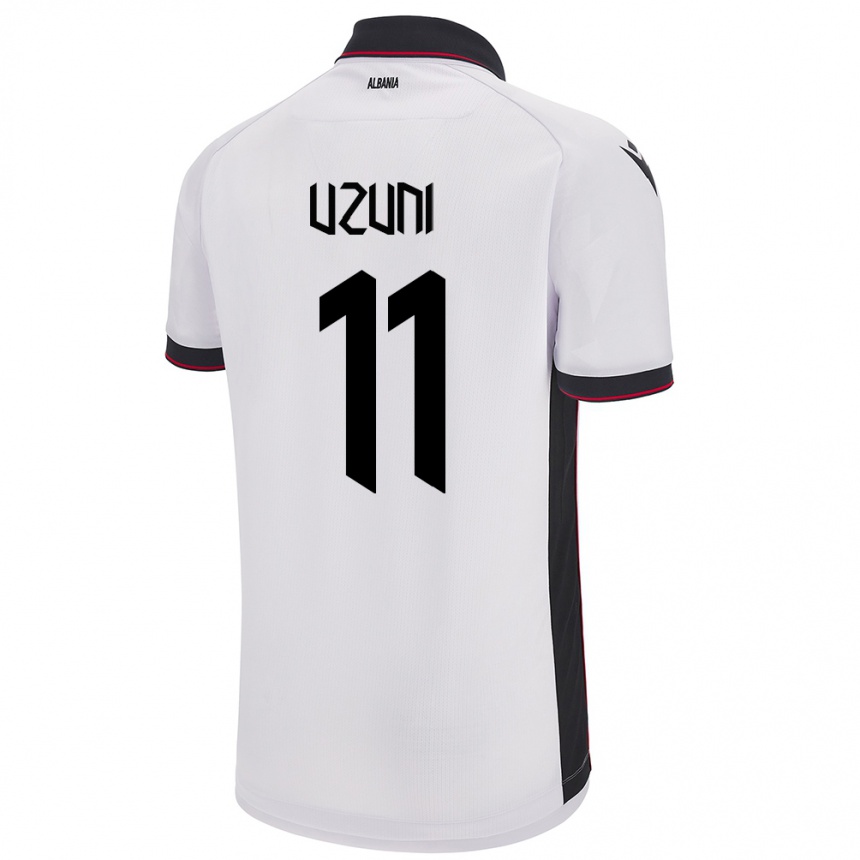 Niño Fútbol Camiseta Albania Myrto Uzuni #11 Blanco 2ª Equipación 24-26