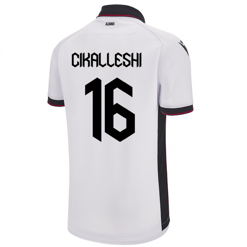 Niño Fútbol Camiseta Albania Sokol Cikalleshi #16 Blanco 2ª Equipación 24-26