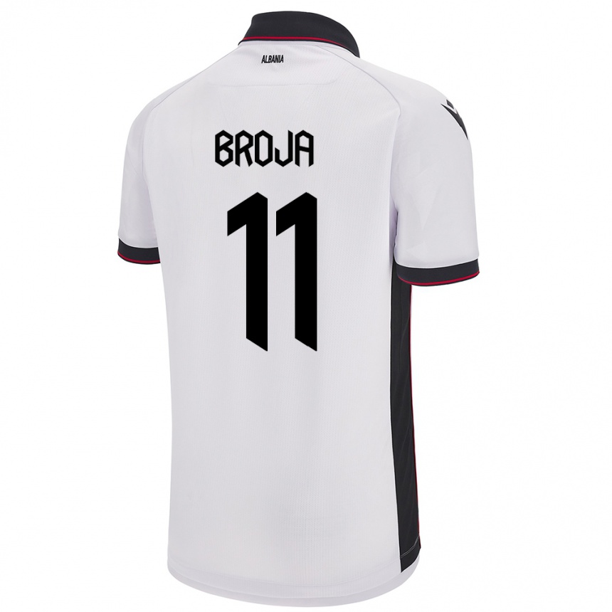 Niño Fútbol Camiseta Albania Armando Broja #11 Blanco 2ª Equipación 24-26