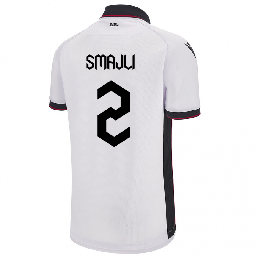 Niño Fútbol Camiseta Albania Geralb Smajli #2 Blanco 2ª Equipación 24-26