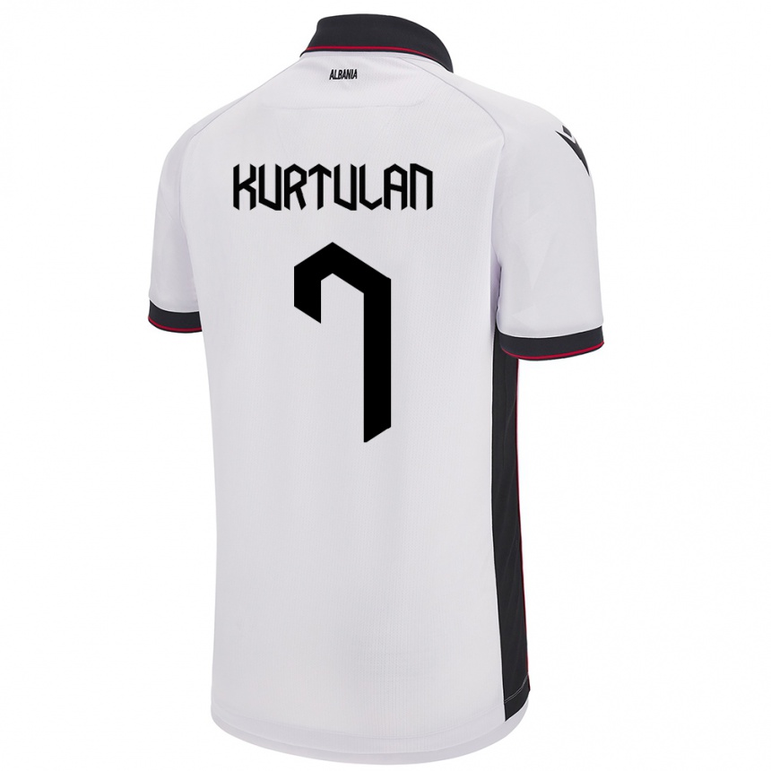 Niño Fútbol Camiseta Albania Arda Kurtulan #7 Blanco 2ª Equipación 24-26