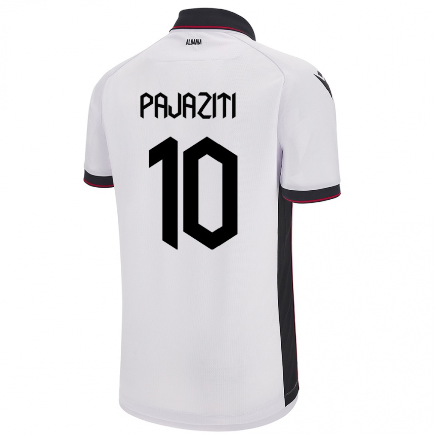 Niño Fútbol Camiseta Albania Adrion Pajaziti #10 Blanco 2ª Equipación 24-26