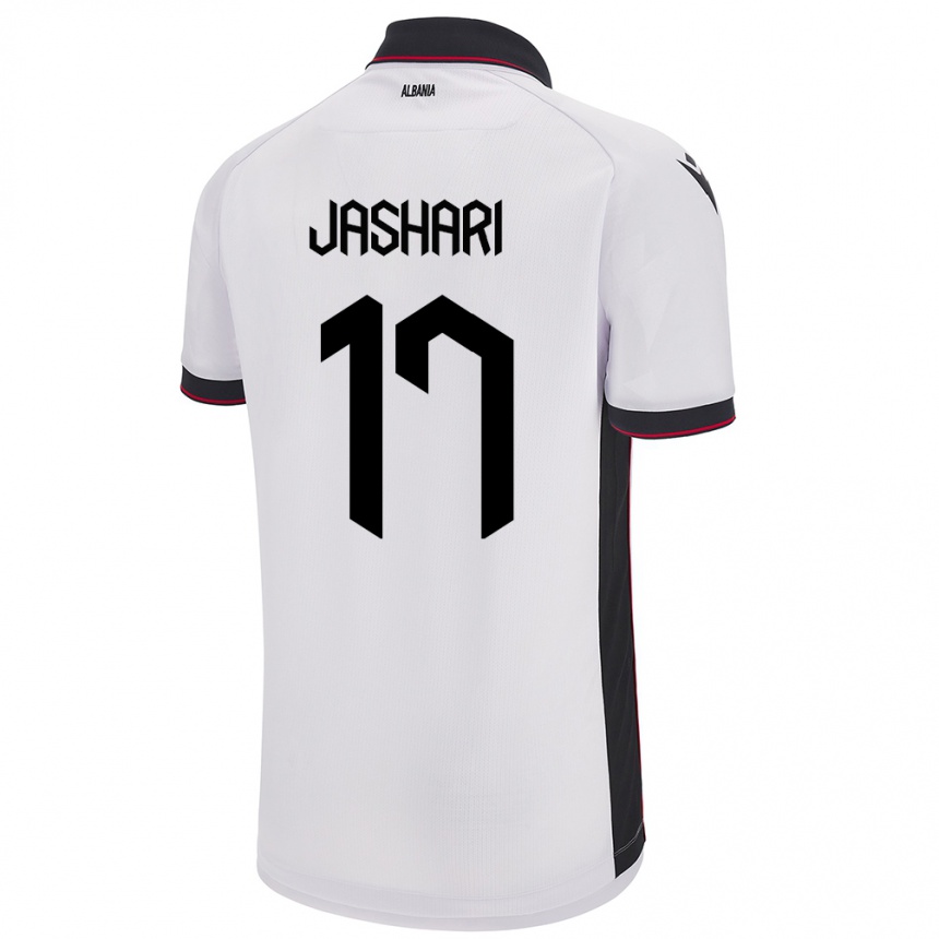 Niño Fútbol Camiseta Albania Elion Jashari #17 Blanco 2ª Equipación 24-26