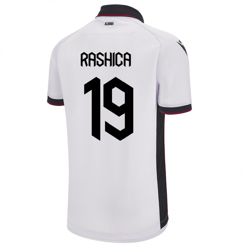 Niño Fútbol Camiseta Albania Ermir Rashica #19 Blanco 2ª Equipación 24-26