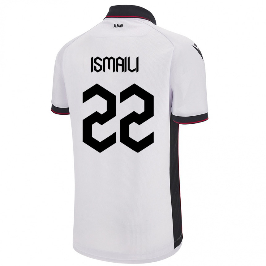 Niño Fútbol Camiseta Albania Ysni Ismaili #22 Blanco 2ª Equipación 24-26