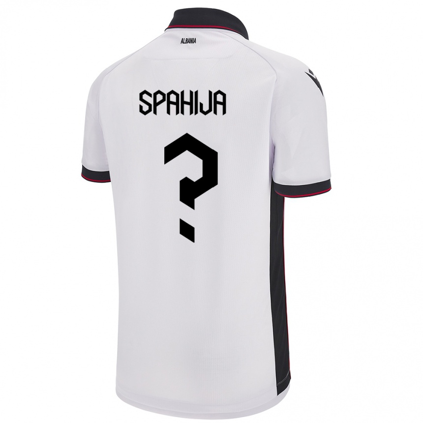 Niño Fútbol Camiseta Albania Flori Spahija #0 Blanco 2ª Equipación 24-26