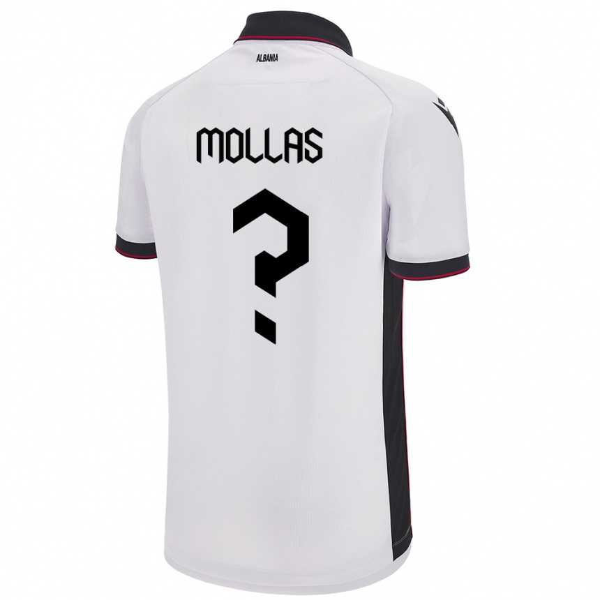 Niño Fútbol Camiseta Albania Arbi Mollas #0 Blanco 2ª Equipación 24-26