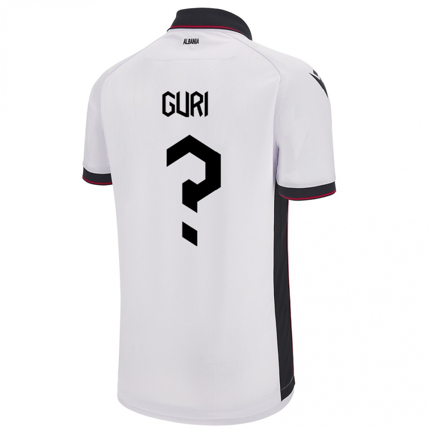 Niño Fútbol Camiseta Albania Gabriel Guri #0 Blanco 2ª Equipación 24-26