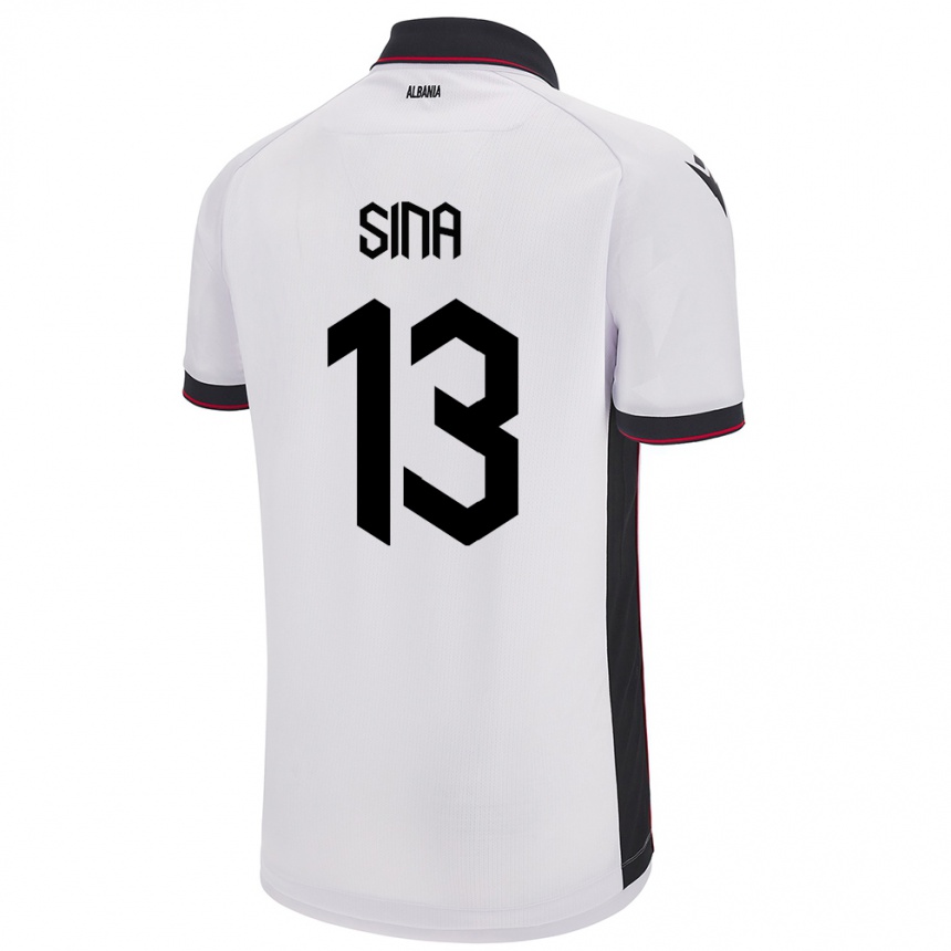 Niño Fútbol Camiseta Albania Samuele Sina #13 Blanco 2ª Equipación 24-26