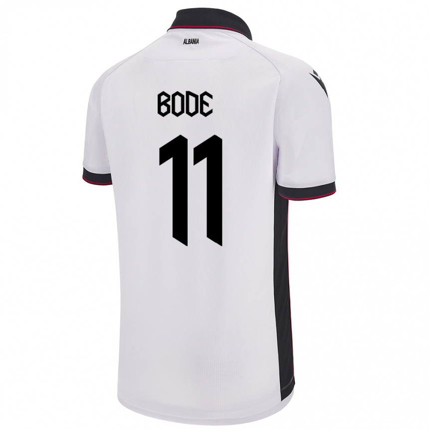 Niño Fútbol Camiseta Albania Ersi Bode #11 Blanco 2ª Equipación 24-26