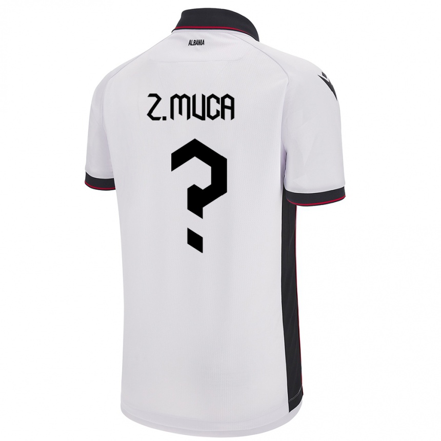 Niño Fútbol Camiseta Albania Zylyf Muça #0 Blanco 2ª Equipación 24-26