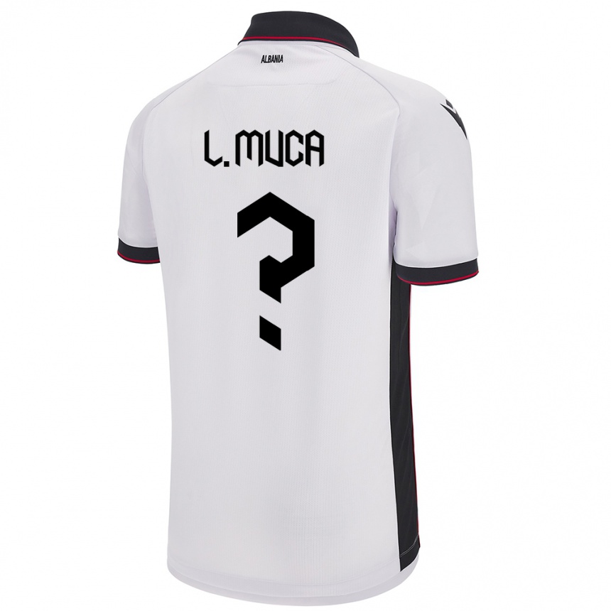 Niño Fútbol Camiseta Albania Leonard Muca #0 Blanco 2ª Equipación 24-26