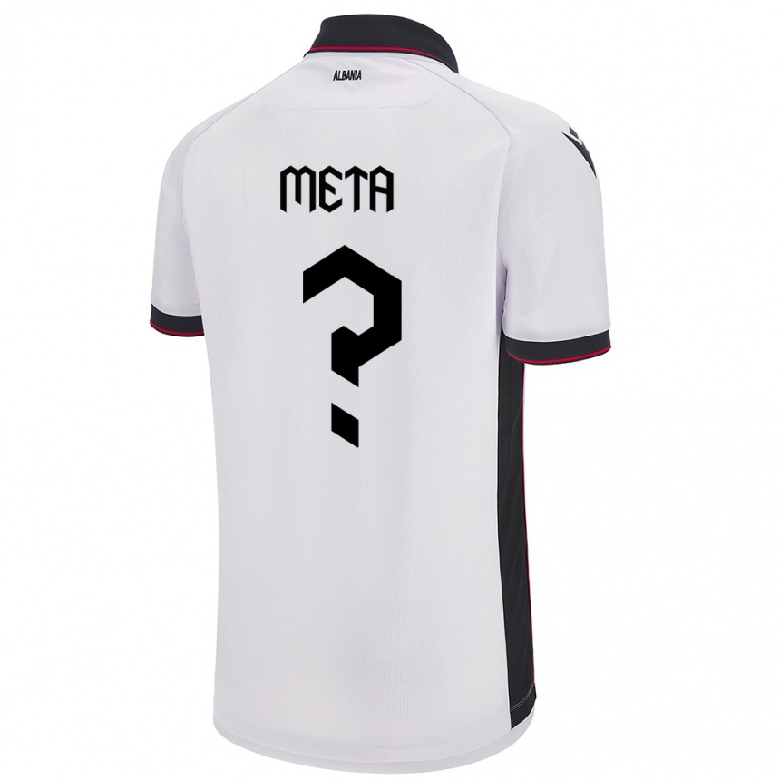 Niño Fútbol Camiseta Albania Ermal Meta #0 Blanco 2ª Equipación 24-26