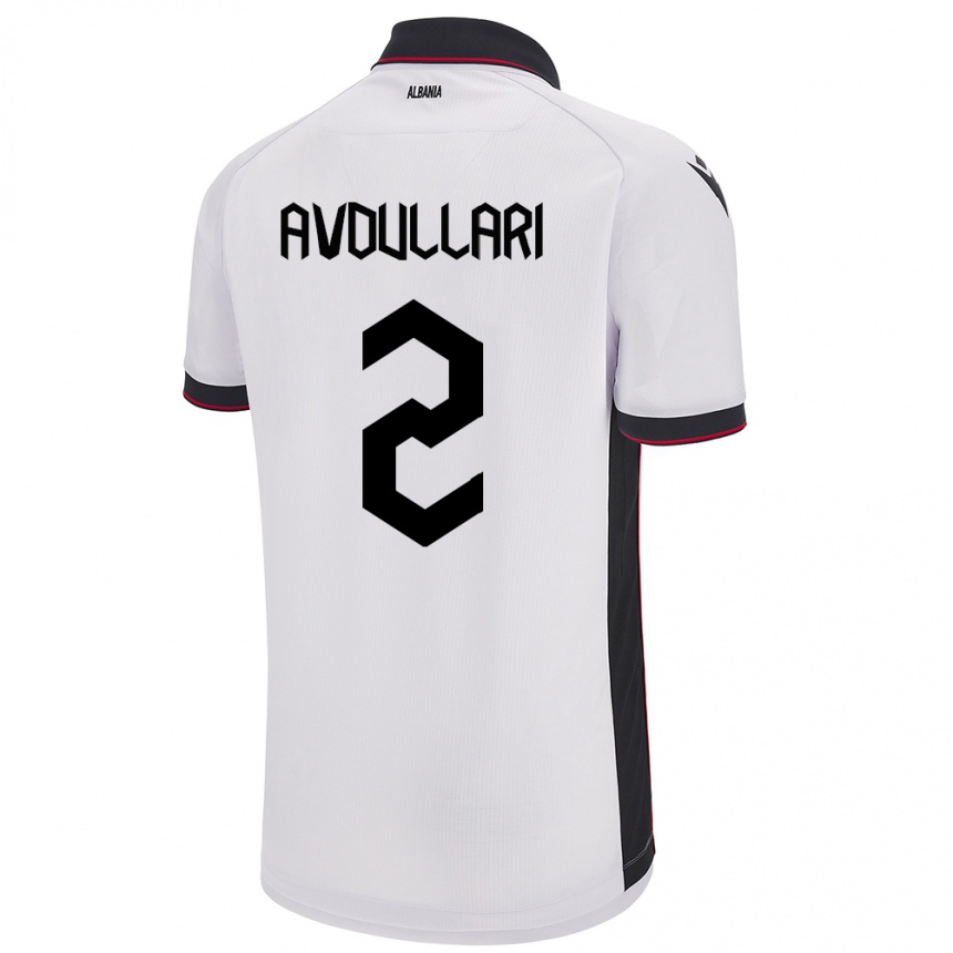 Niño Fútbol Camiseta Albania Davide Avdullari #2 Blanco 2ª Equipación 24-26