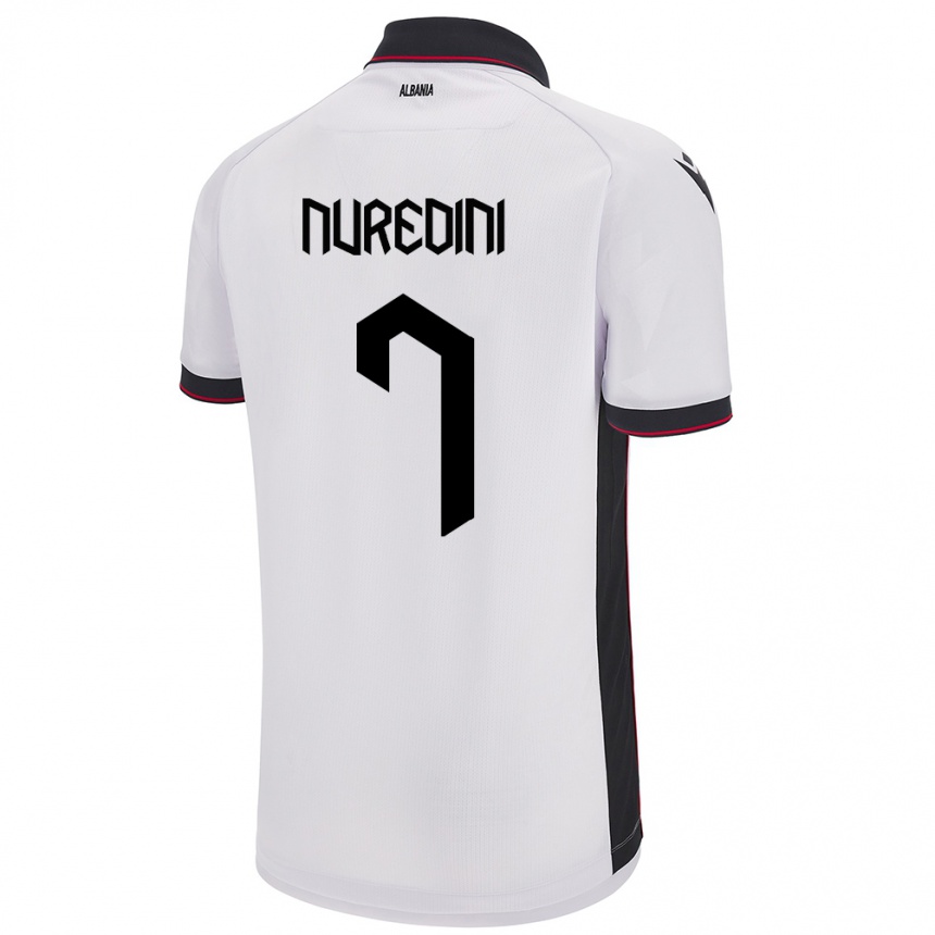 Niño Fútbol Camiseta Albania Joi Nuredini #7 Blanco 2ª Equipación 24-26