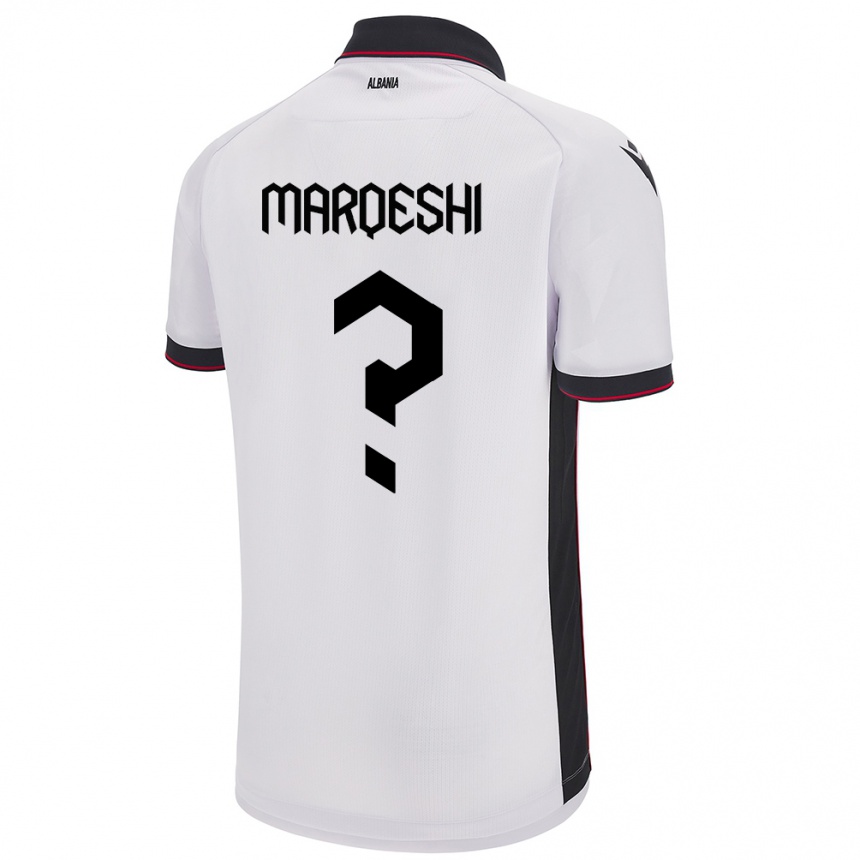 Niño Fútbol Camiseta Albania Ernesto Marqeshi #0 Blanco 2ª Equipación 24-26