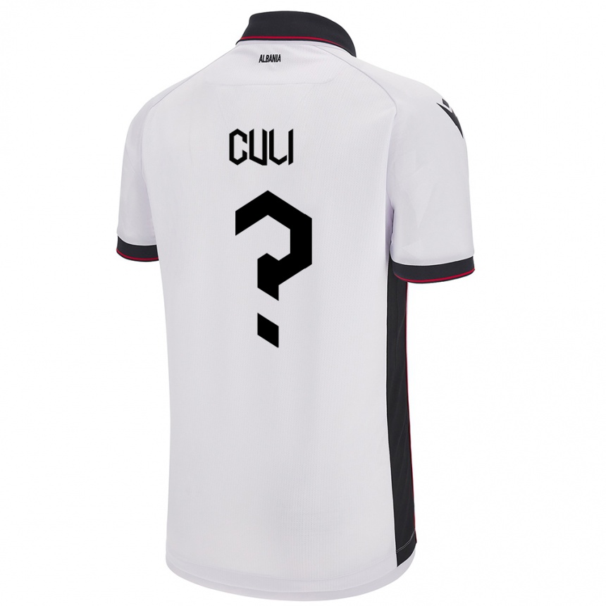 Niño Fútbol Camiseta Albania Daniel Culi #0 Blanco 2ª Equipación 24-26