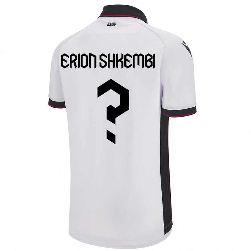 Niño Fútbol Camiseta Albania Erion Shkembi #0 Blanco 2ª Equipación 24-26