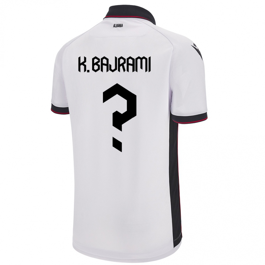 Niño Fútbol Camiseta Albania Klevi Bajrami #0 Blanco 2ª Equipación 24-26