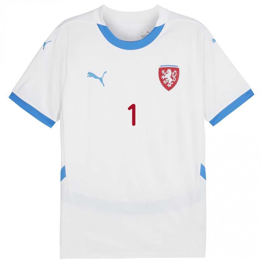 Niño Fútbol Camiseta Chequia Marek Obdrzalek #1 Blanco 2ª Equipación 24-26