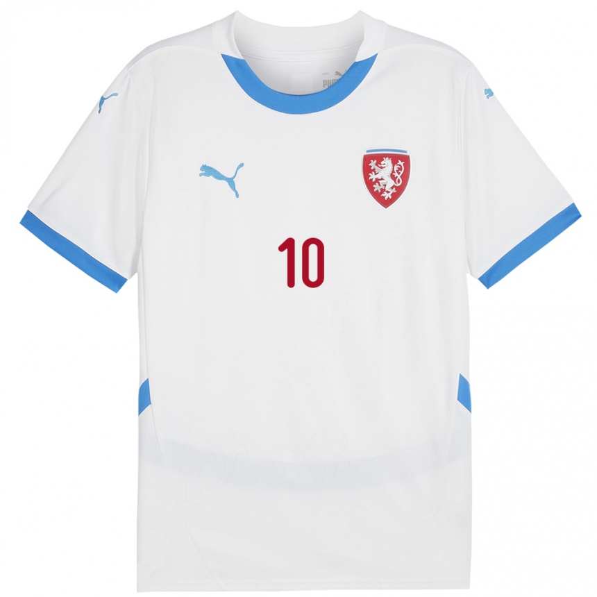 Niño Fútbol Camiseta Chequia David Vesely #10 Blanco 2ª Equipación 24-26