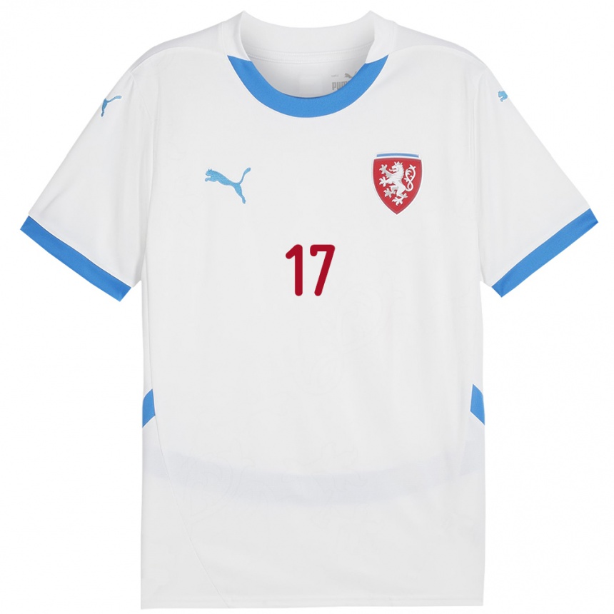 Niño Fútbol Camiseta Chequia Patrik Jurasek #17 Blanco 2ª Equipación 24-26