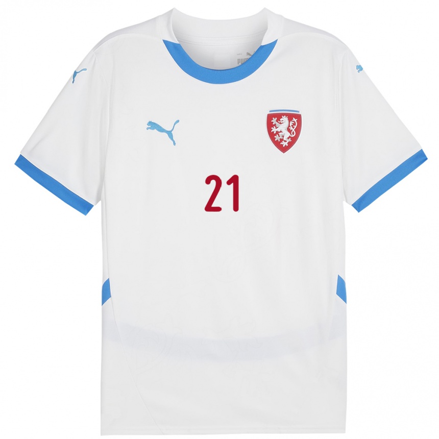 Niño Fútbol Camiseta Chequia Josef Kolarik #21 Blanco 2ª Equipación 24-26