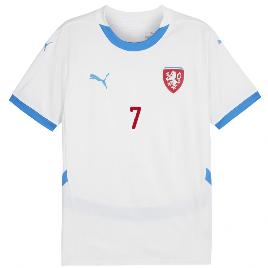 Niño Fútbol Camiseta Chequia Matyas Kodera #7 Blanco 2ª Equipación 24-26