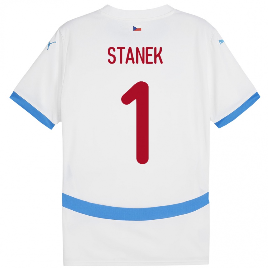 Niño Fútbol Camiseta Chequia Jindrich Stanek #1 Blanco 2ª Equipación 24-26