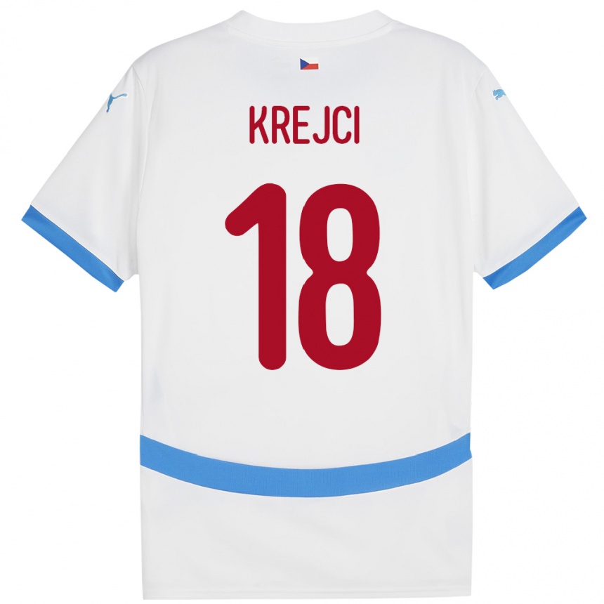 Niño Fútbol Camiseta Chequia Ladislav Krejci #18 Blanco 2ª Equipación 24-26