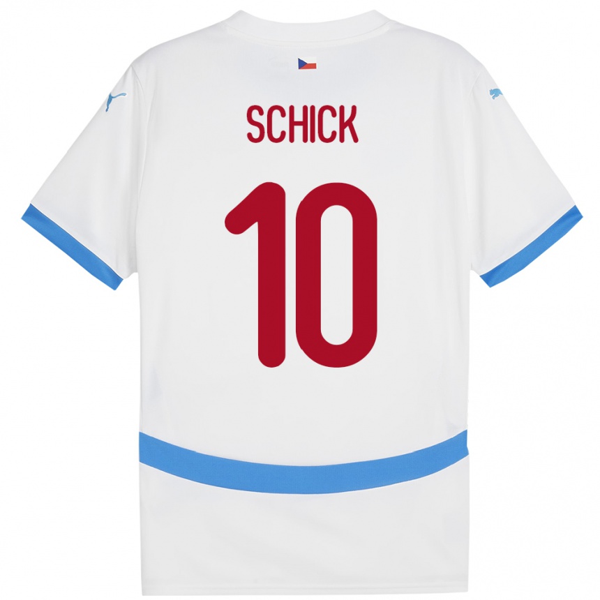 Niño Fútbol Camiseta Chequia Patrik Schick #10 Blanco 2ª Equipación 24-26