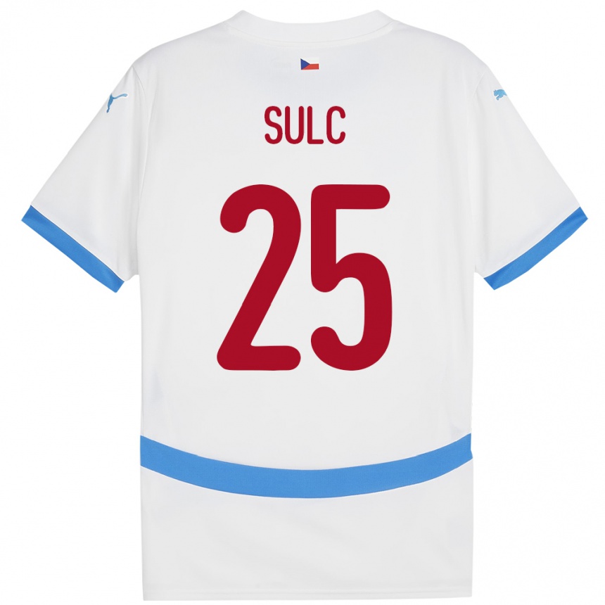 Niño Fútbol Camiseta Chequia Pavel Sulc #25 Blanco 2ª Equipación 24-26