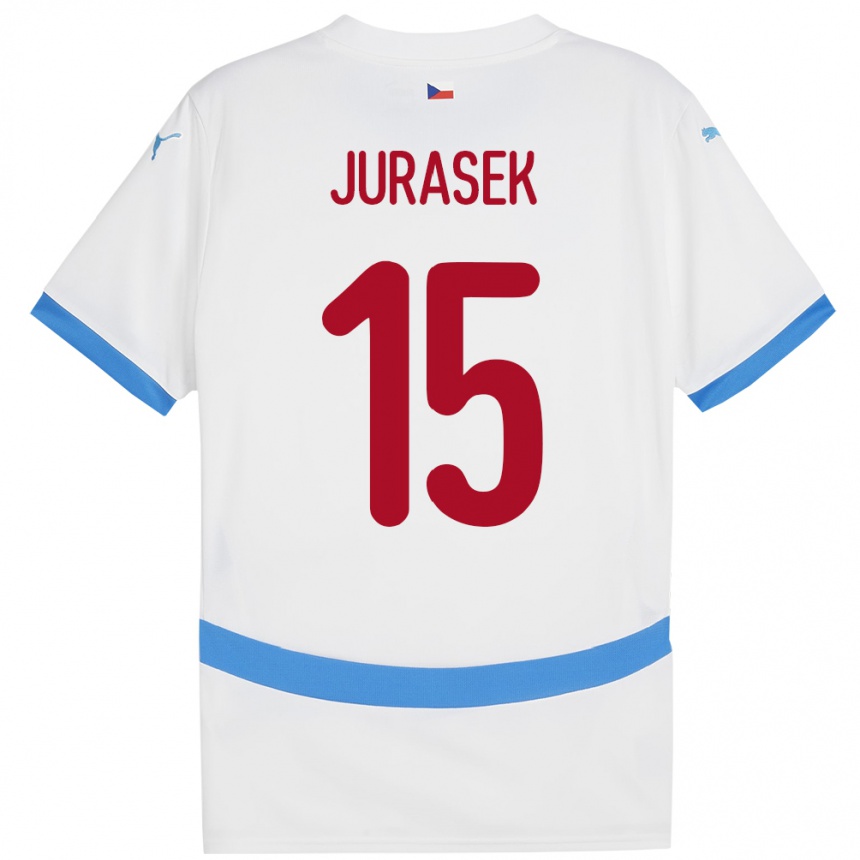 Niño Fútbol Camiseta Chequia David Jurásek #15 Blanco 2ª Equipación 24-26