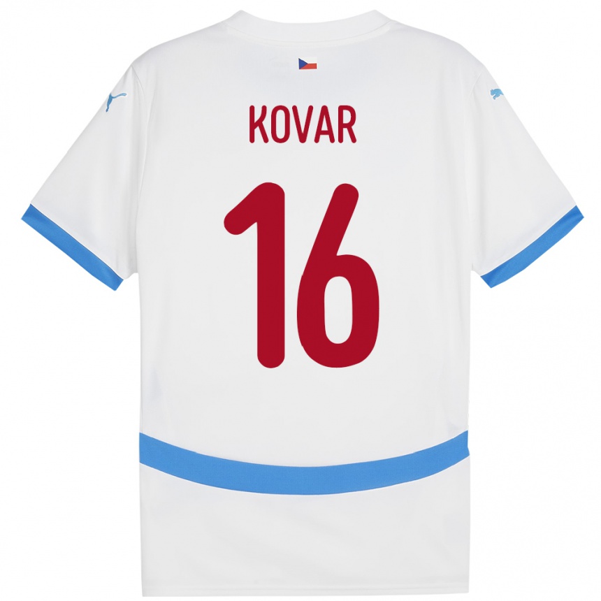 Niño Fútbol Camiseta Chequia Matej Kovar #16 Blanco 2ª Equipación 24-26