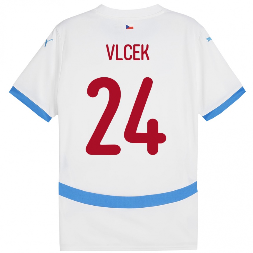 Niño Fútbol Camiseta Chequia Tomas Vlcek #24 Blanco 2ª Equipación 24-26