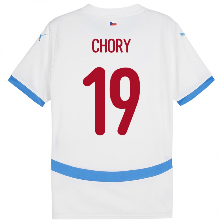 Niño Fútbol Camiseta Chequia Tomas Chory #19 Blanco 2ª Equipación 24-26