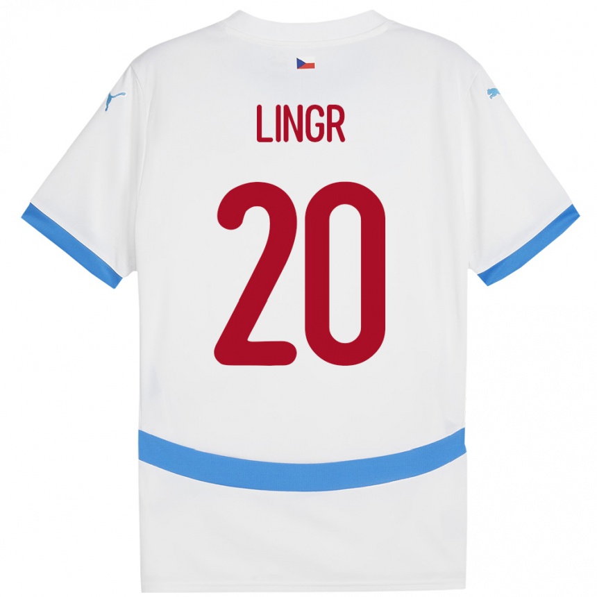 Niño Fútbol Camiseta Chequia Ondrej Lingr #20 Blanco 2ª Equipación 24-26