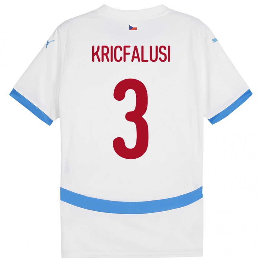 Niño Fútbol Camiseta Chequia Ondrej Kricfalusi #3 Blanco 2ª Equipación 24-26