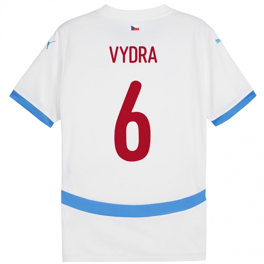 Niño Fútbol Camiseta Chequia Patrik Vydra #6 Blanco 2ª Equipación 24-26