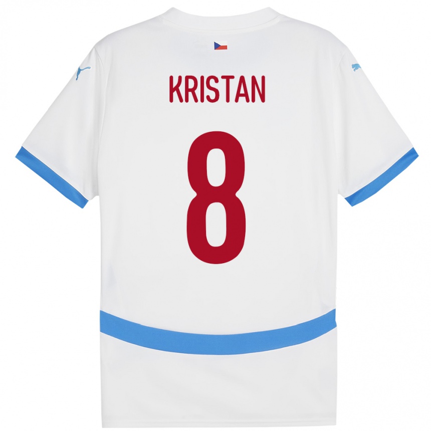 Niño Fútbol Camiseta Chequia Jakub Kristan #8 Blanco 2ª Equipación 24-26