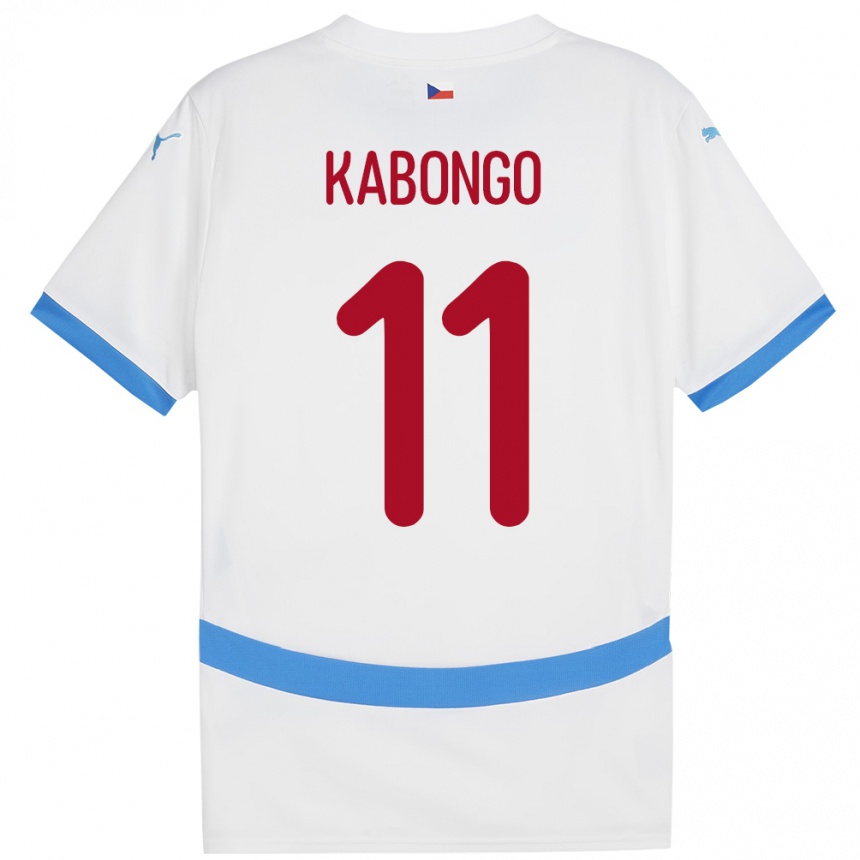 Niño Fútbol Camiseta Chequia Christophe Kabongo #11 Blanco 2ª Equipación 24-26