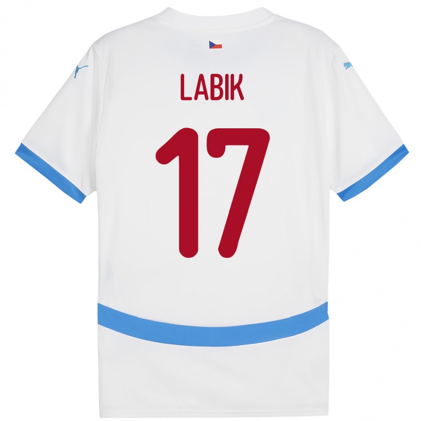 Niño Fútbol Camiseta Chequia Albert Labik #17 Blanco 2ª Equipación 24-26