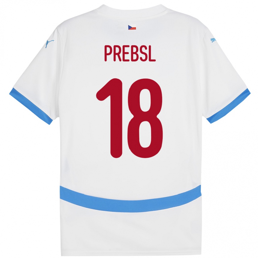 Niño Fútbol Camiseta Chequia Filip Prebsl #18 Blanco 2ª Equipación 24-26