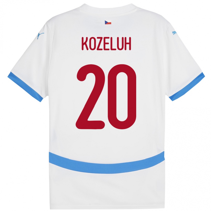 Niño Fútbol Camiseta Chequia Josef Kozeluh #20 Blanco 2ª Equipación 24-26