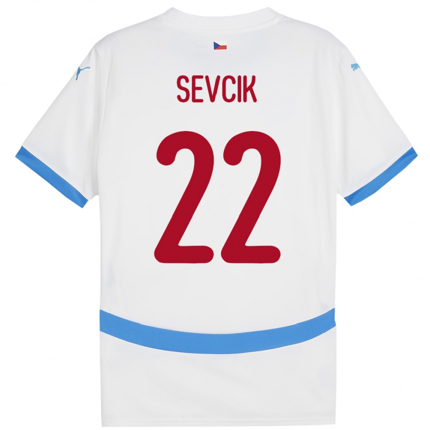 Niño Fútbol Camiseta Chequia Michal Sevcik #22 Blanco 2ª Equipación 24-26